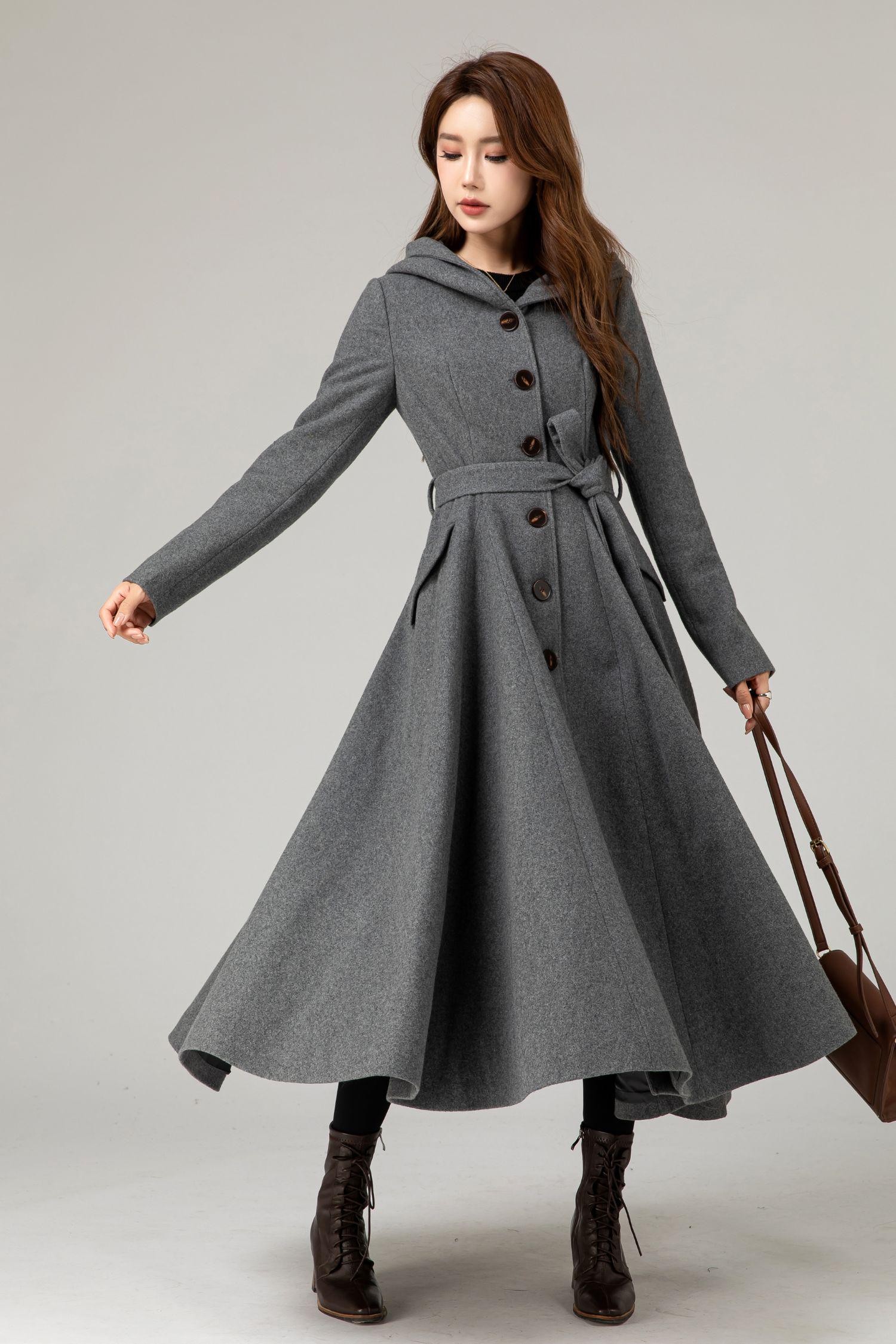 Long Wool Coat, Womens Coat, Hooded Coat, Warm Winter Coat