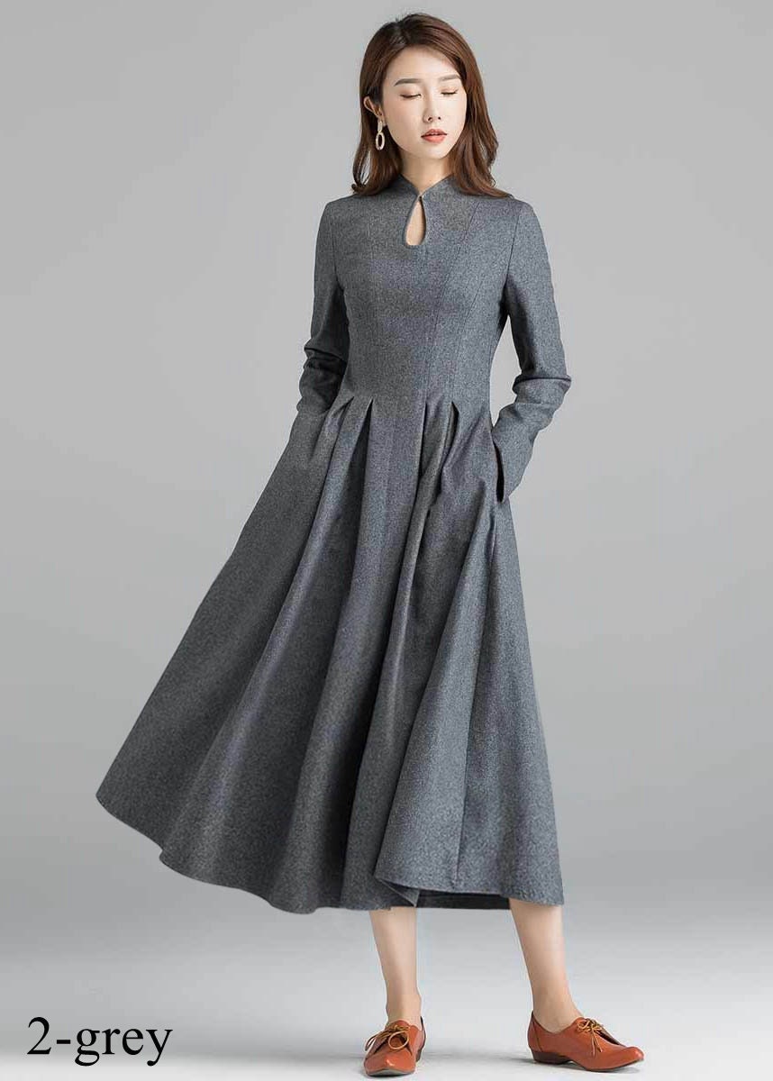 Vintage inspired wool dress Wool dress women A Line dress | Etsy