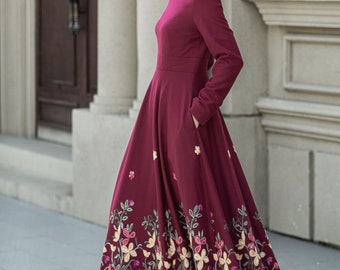 Abito longuette in maglia e georgette Donna, Nero | Milano