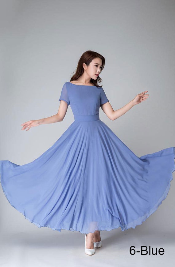 Short Blue Bridesmaid Dresses With Sleeves