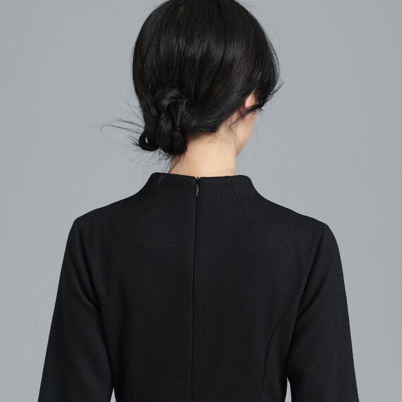 Black Long Wool Winter Dress Women 3251 Black Long Wool Winter Dress Women 3251