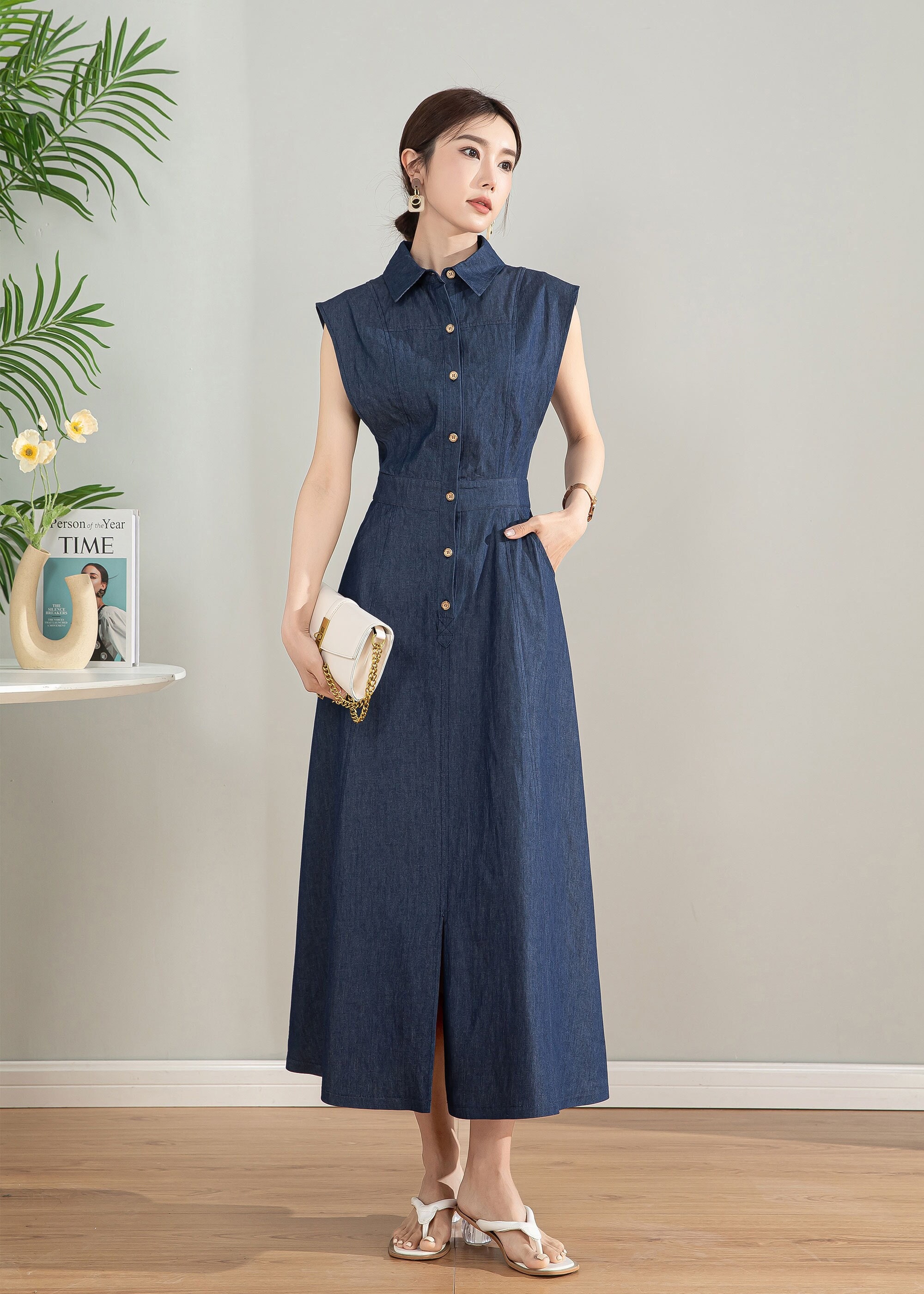【LOULOUSEOUL】Classic Denim Sleeveless Dress (Blue) LOULOUSEOUL [4/8 pre-order delivery] Classic Denim