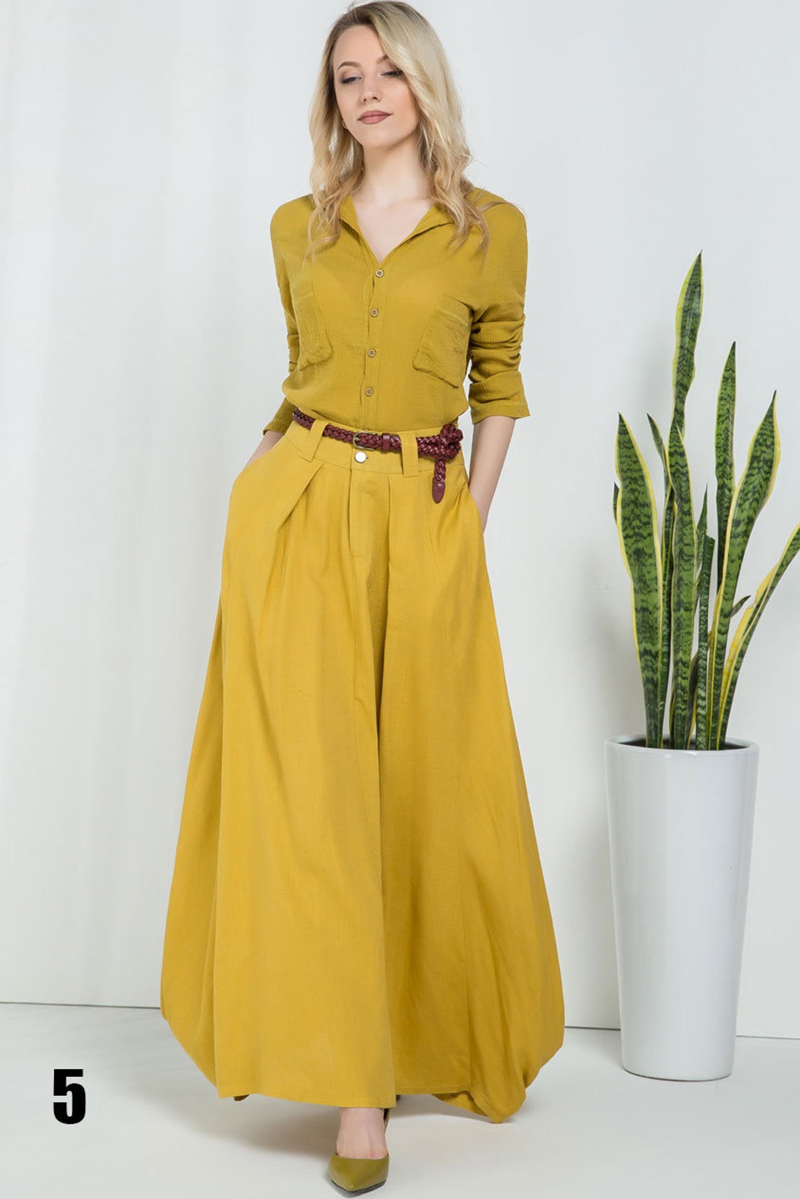 Linen Skirt Maxi skirt for women Linen skirt pockets Long Etsy