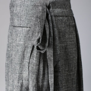 Wrap Skirt Linen Skirt Maxi Skirt Grey Skirt Asymmetrical - Etsy