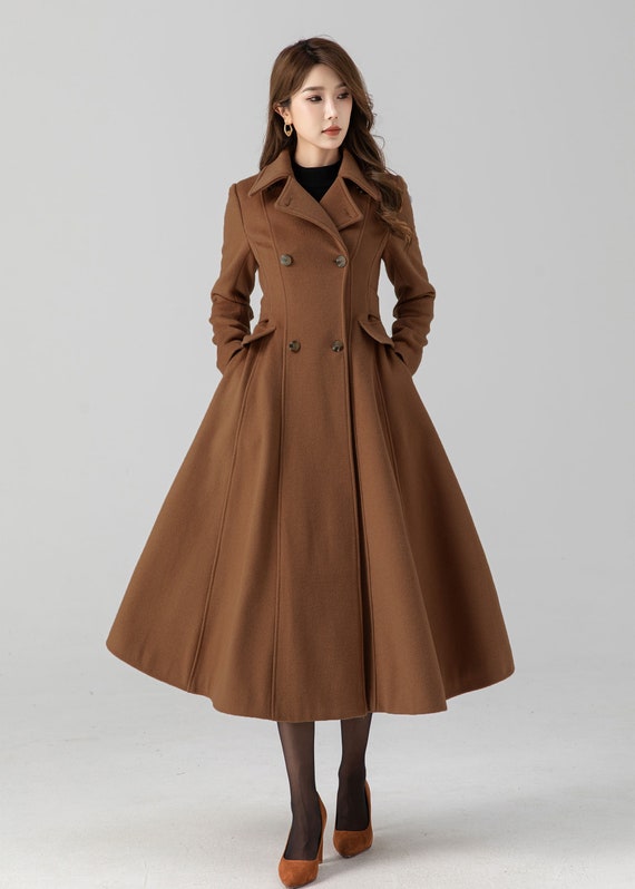 Vintage inspired winter long wool coat 4668 Vintage inspired winter long wool coat 4668