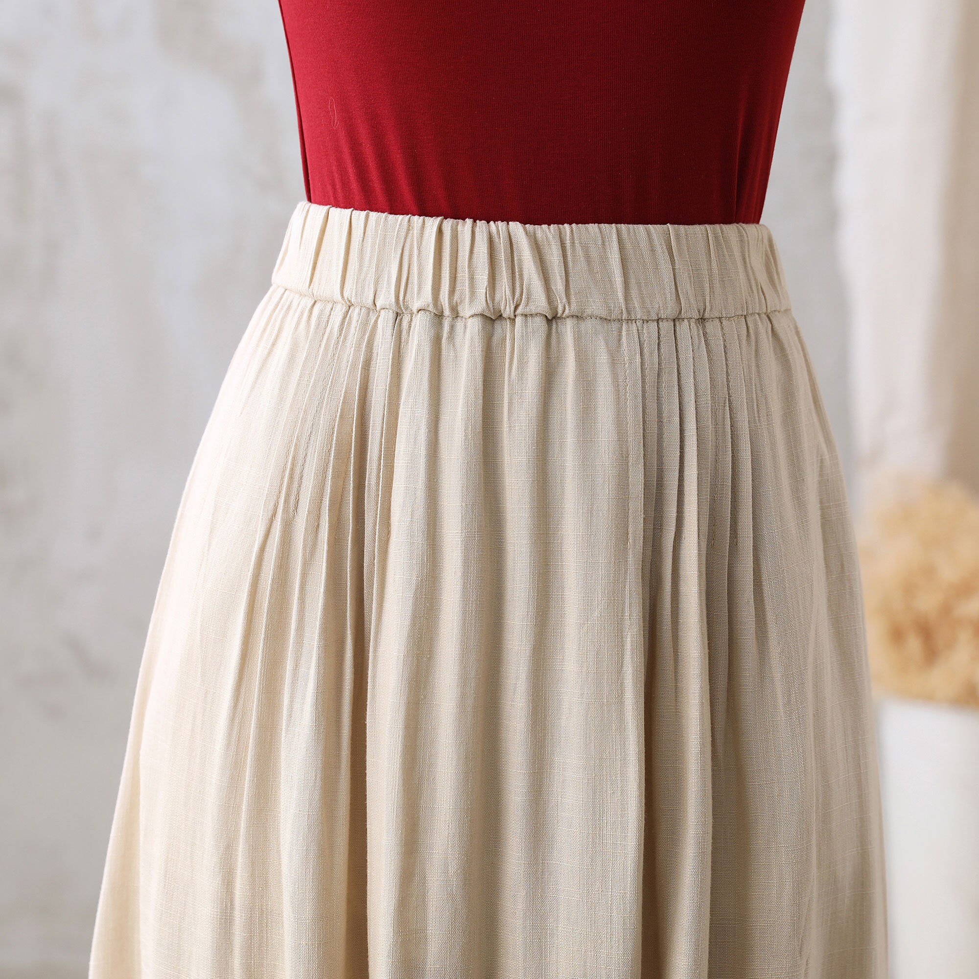 cut loose linen skirt