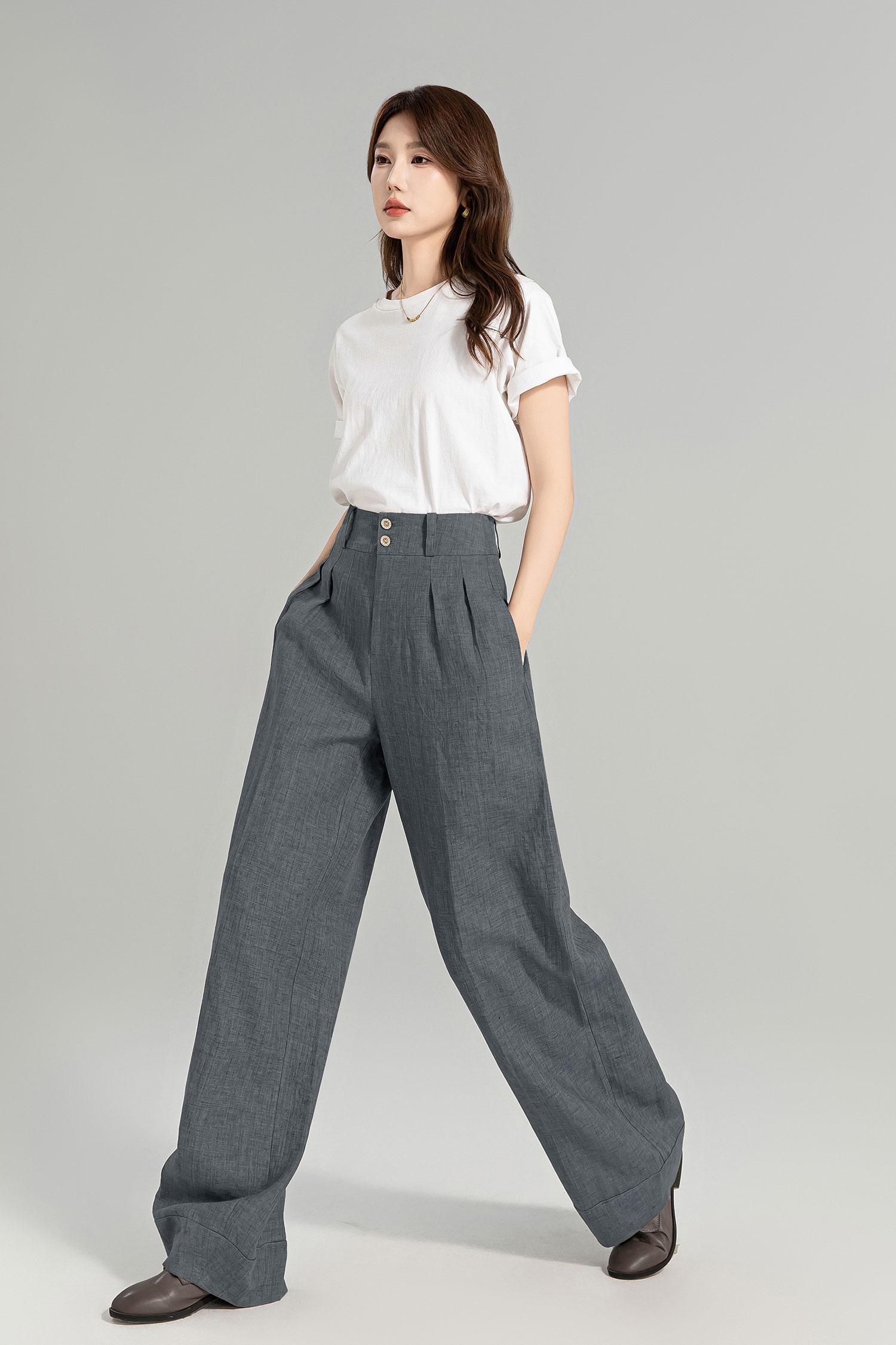 chinese dress ladies Pearl Grey Performance Linen Pant - Connor Fit | Ballin