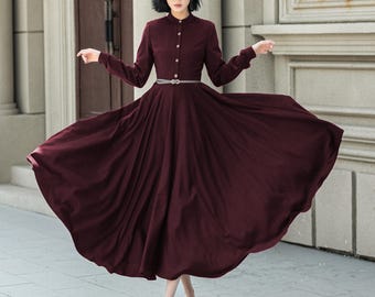 knee length dresses for ladies Modest Layering Dress with 3/4 Sleeves and No Slits Dark Navy / X-Small