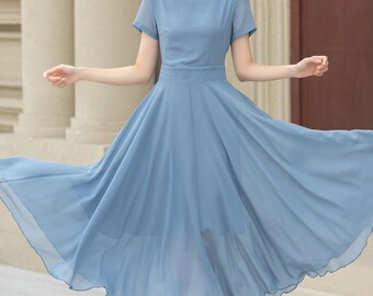 ワンピース Belle Jardin Chiffon Dress powder blue Belle Jardin Chiffon Dress powder blue