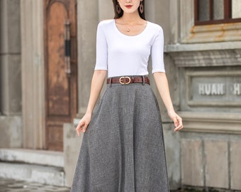 スカート musinsastandardwoman Women's high waist long skirt grey MWAK MUSINSA | MUSINSA STANDARD WOMAN Women's Maxi Skirt [Medium