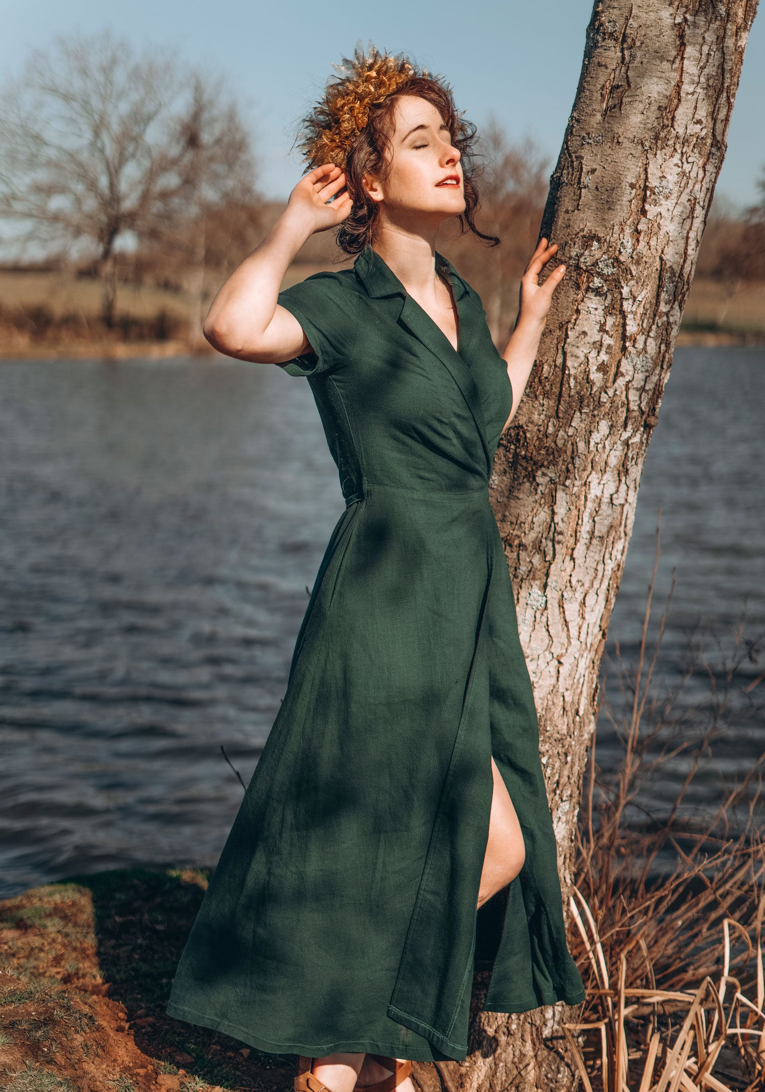 Wrap Dress Olive Green Dress With Pockets ASOS DESIGN Leather Look Wrap  Mini Dress With Pocket