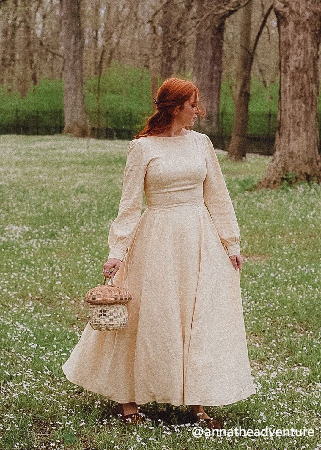 ワンピース ETMON Wind String Long Dress, Taupe Beige The Emma Dress in Taupe Windsor Brocade | Over The Moon