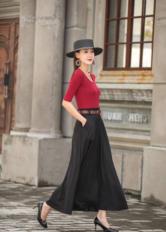 A line linen skirt – Turn Black