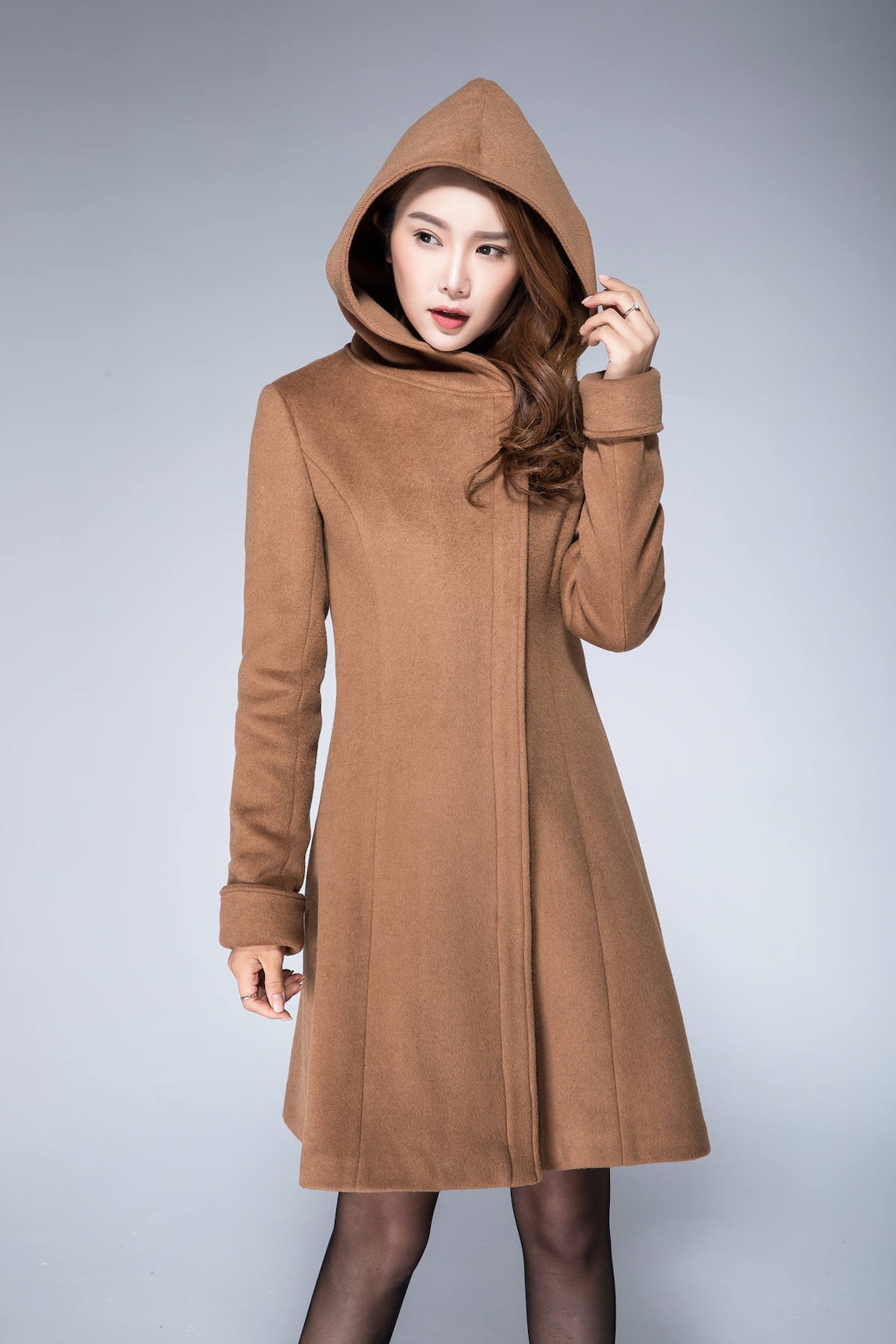 Hooded Wool Coat Wool Coat Camel Coat Winter Coat Women Etsy