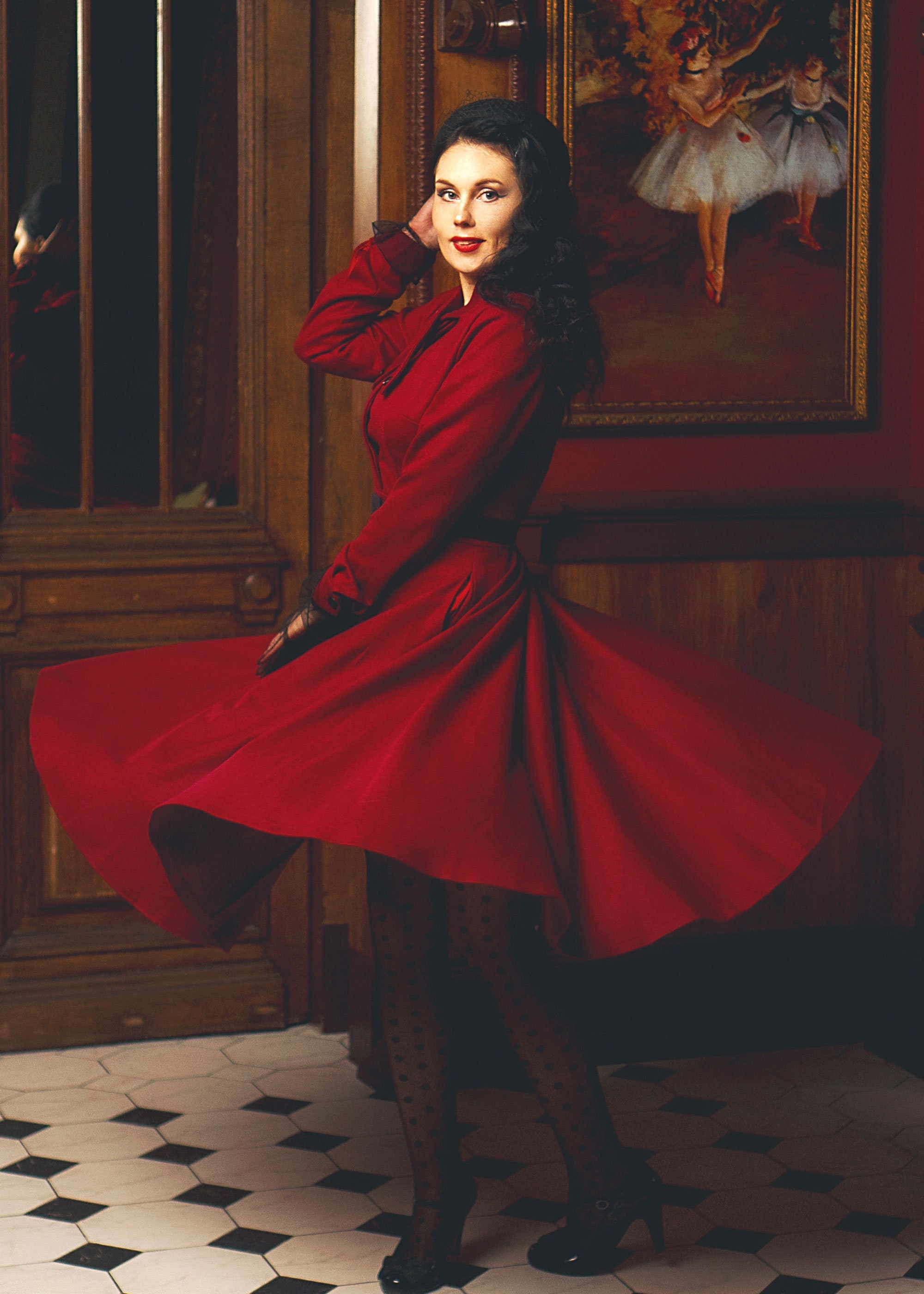 Vintage Inspired Burgundy Wool Dress 4815 Vintage Inspired Burgundy Wool Dress 4815