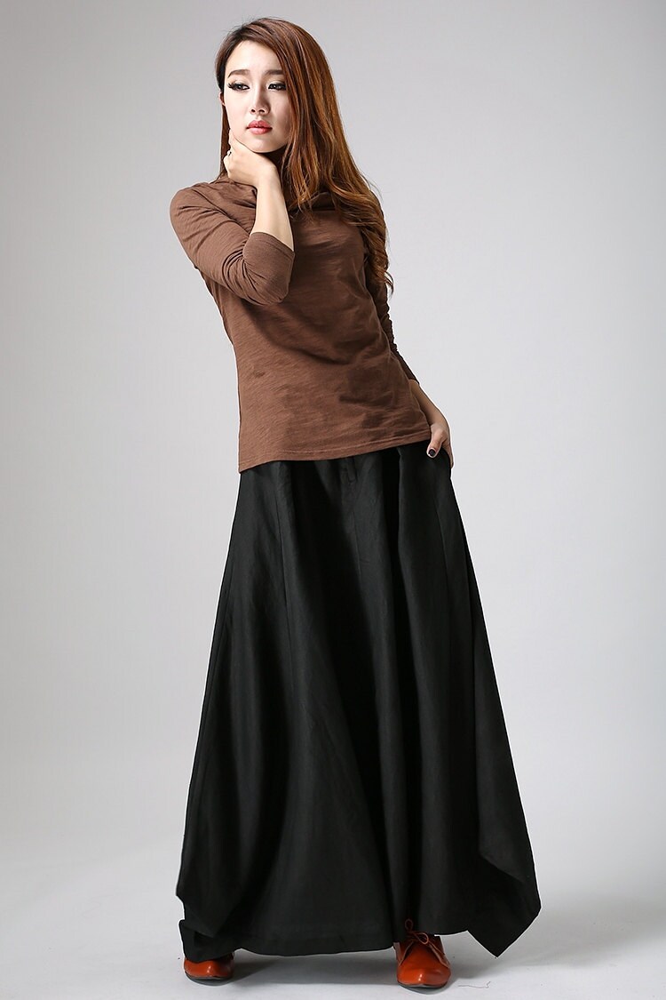 スカート [MATINKIM]pocket layered maxi skirt in black Amazon.com: Women's Casual Split Long Maxi Skirts with