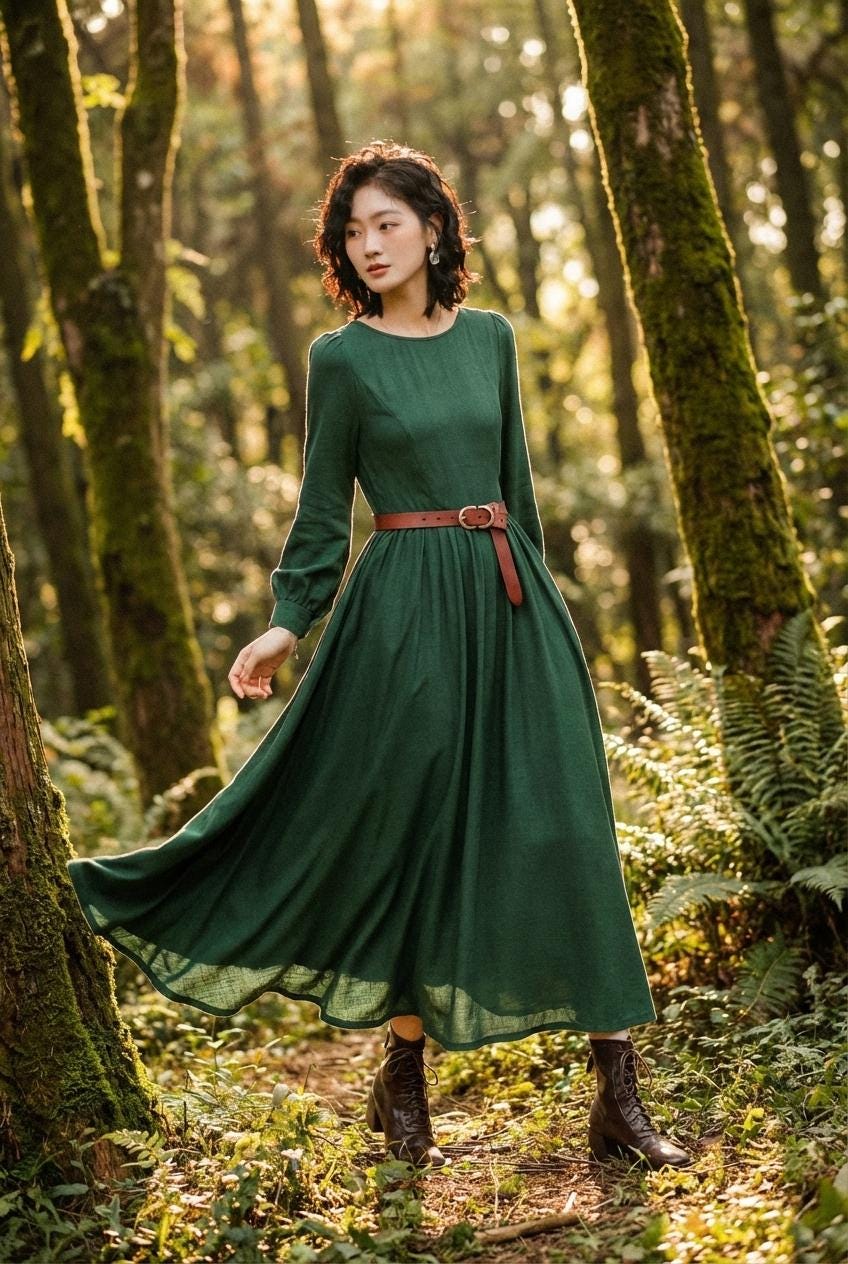 long belt dress All Season Linen Dress with Obi Belt and Pockets, Floor Lenghth Maxi Dress, Heavyweight Linen Dress, Womens Linen Clothing, XL / Plum