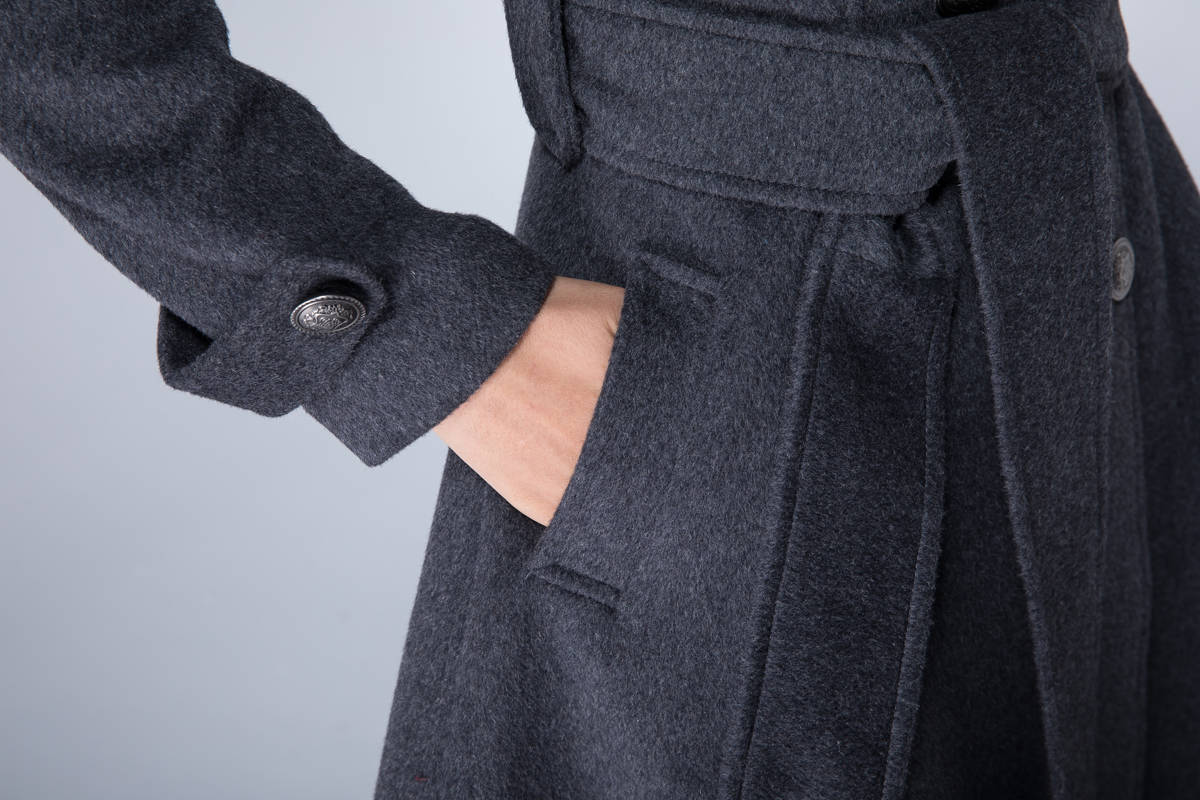 新品 ZARA ザラ ショート丈 ダブルブレストコート グレー S