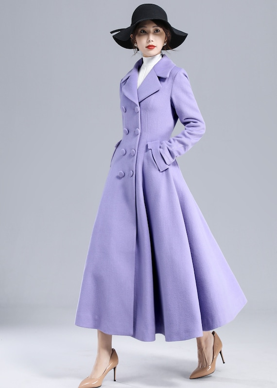 Vintage Inspired Purple Long Wool Princess Coat 3232 Vintage Inspired Purple Long Wool Princess Coat 3232