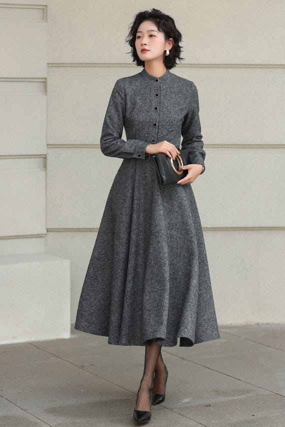 grey a line dress Ankle Length Strapless A-Line Grey Wedding Guest Dress, Grey / M main image 0