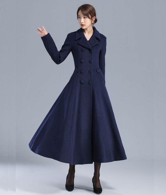 Women 's Woolen Coat Double - Breasted Thicker Coat Windbreaker Winter Dress, Coats & Jackets