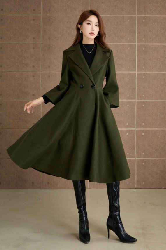 Green princess long winter wool coat 5364 Green princess long winter wool coat 5364