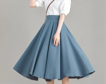 Linen Skirt Women, A Line Circle Skirt, High Waist Flared Linen Skirt Women, A Line Circle Skirt, High Waist Flared