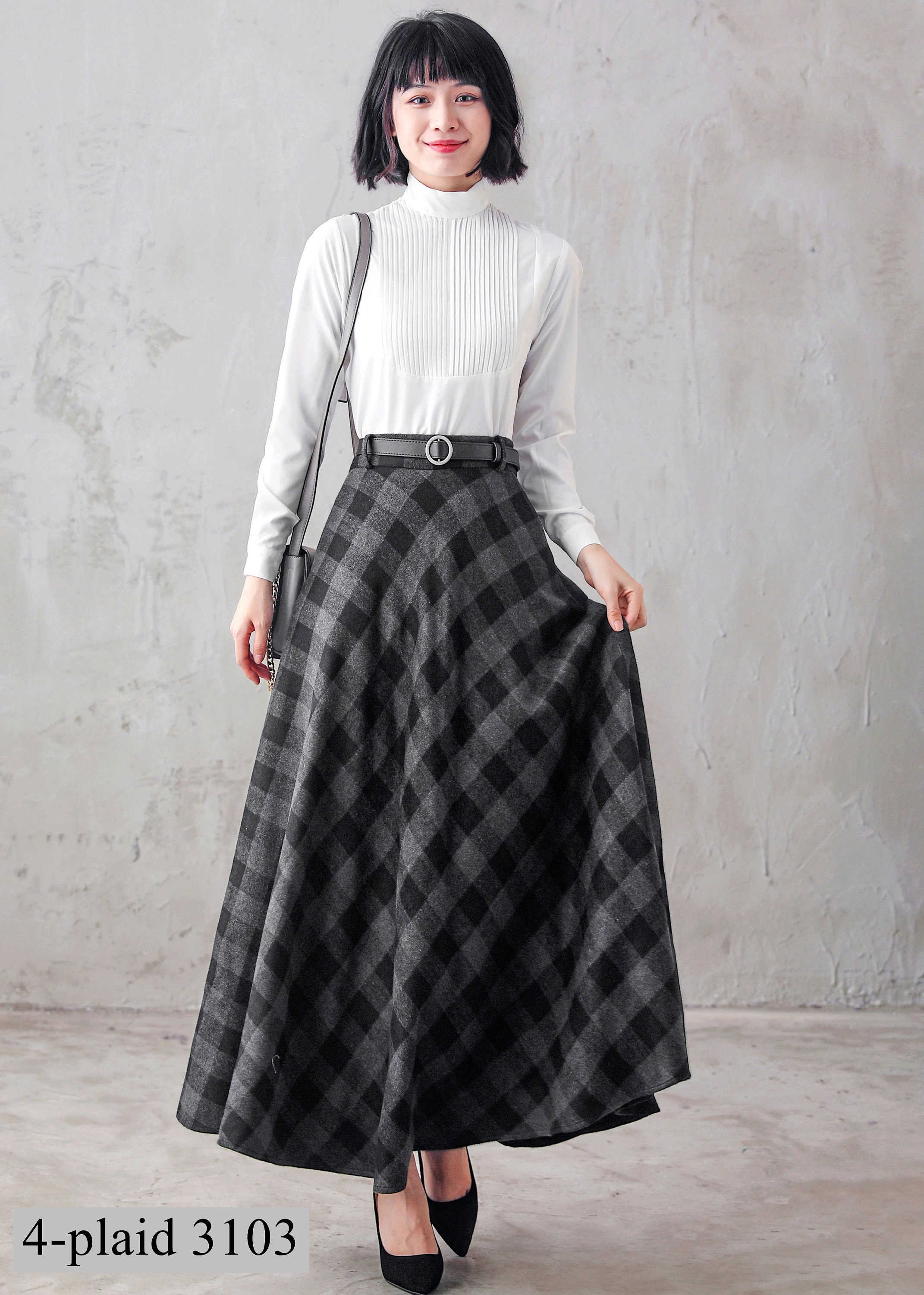Tartan Long Wool Skirt Women Wool Maxi Skirt Plaid Wool - Etsy UK