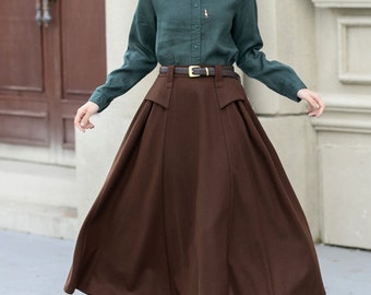 スカート SAINT LAURENT Wool skirt Brown 809129Y76WQ Saint Laurent Wool skirt (Saint Laurent/スカート