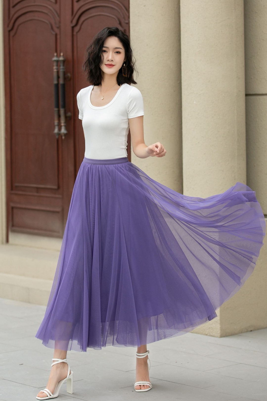 スカート CHIFFON STAR LAYERD BANDING SKIRT (MIX) Chiffon Skirt, Boho Maxi Skirt, Chiffon Womens Skirt, Beach