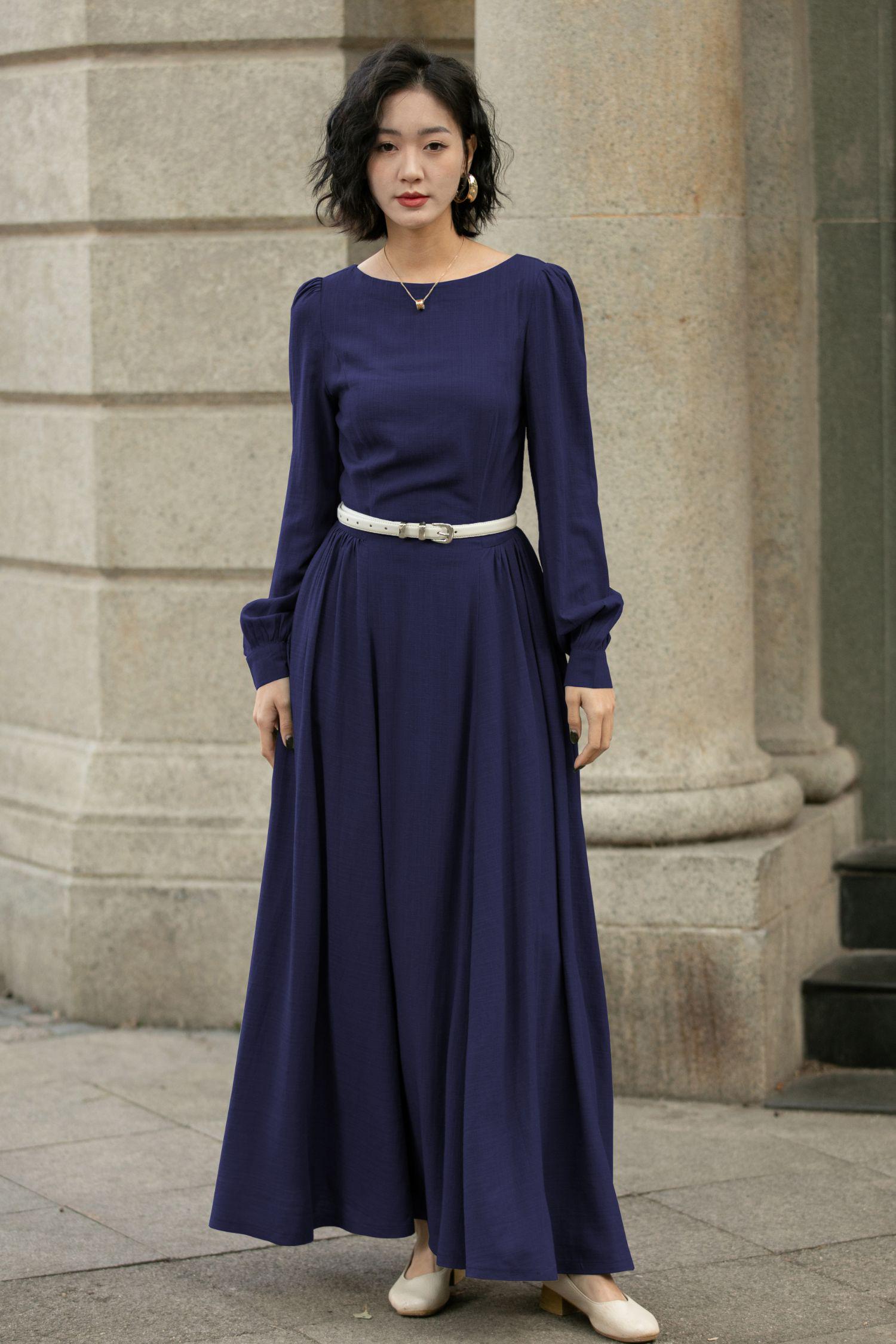 plus size fall dresses for wedding guest Ever-Pretty Graceful V-Neck Waist Design Velvet Midi Summer Formal Wedding Guest Dress main image 1