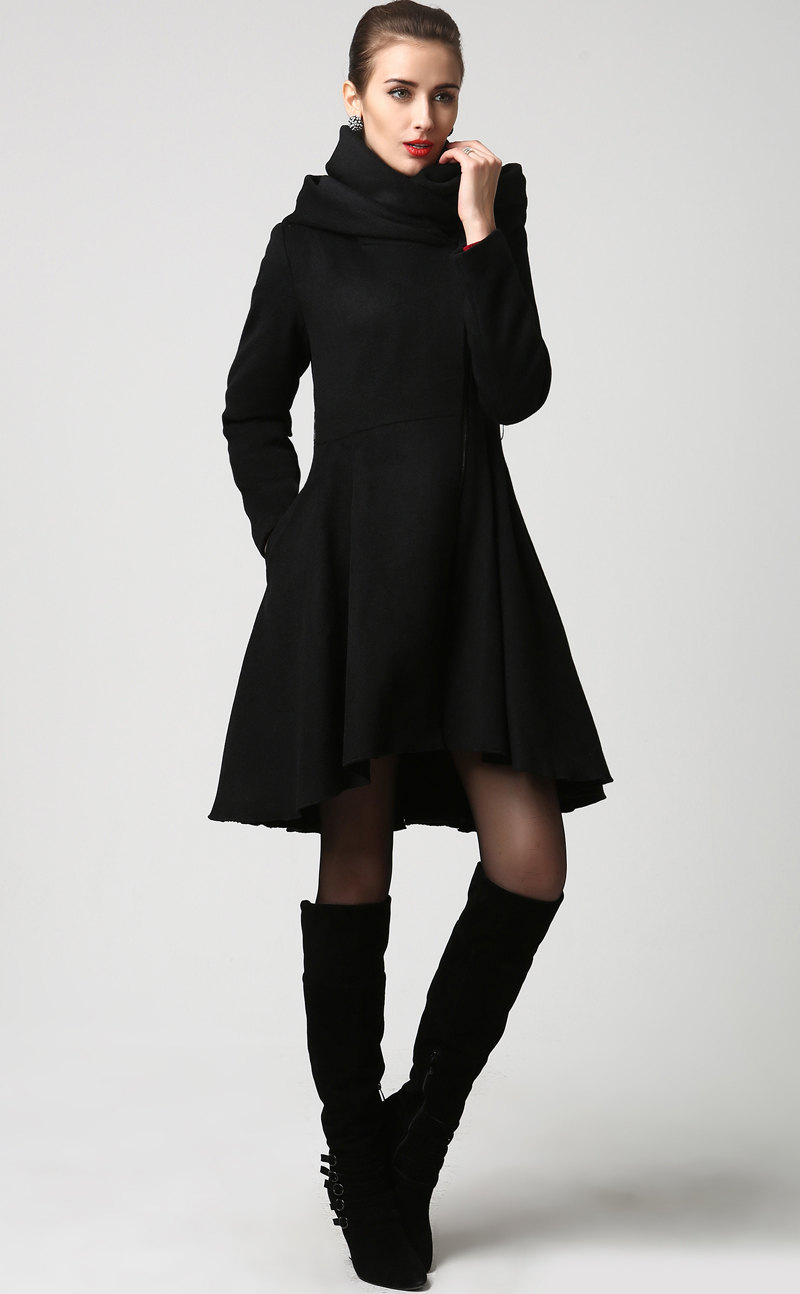 ウール コート　黒 OVERSIZED DOUBLE-BREASTED WOOL COAT オーバーサイズ ダブル