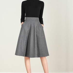 Short A Line Wool skirt in gray 2435 Short A Line Wool skirt in gray 2435