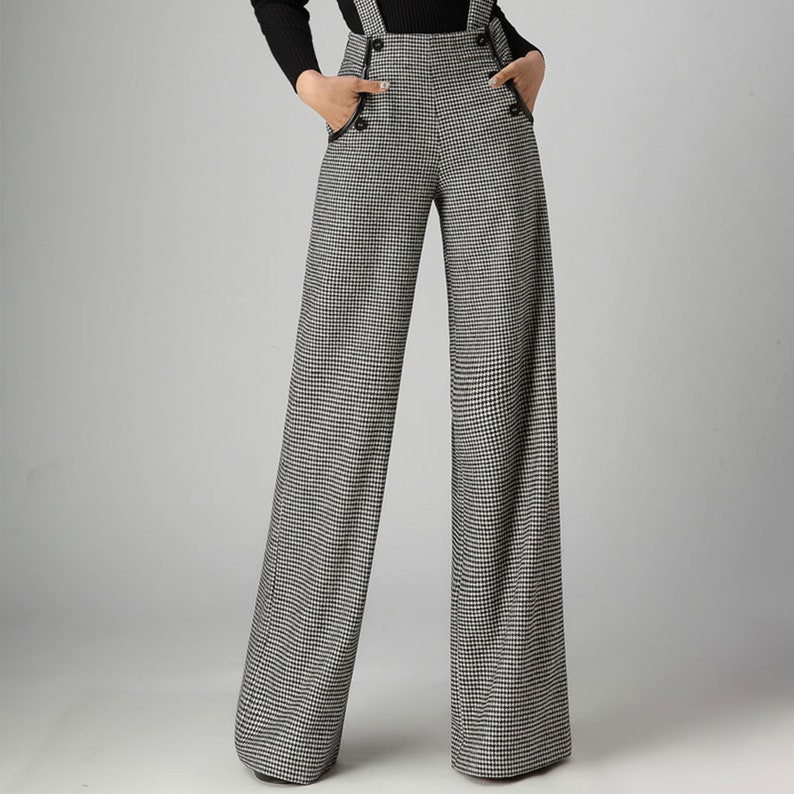 High collar red sweater women's loose and thickened autumn and winter suspender wool dress two piece set main image 0