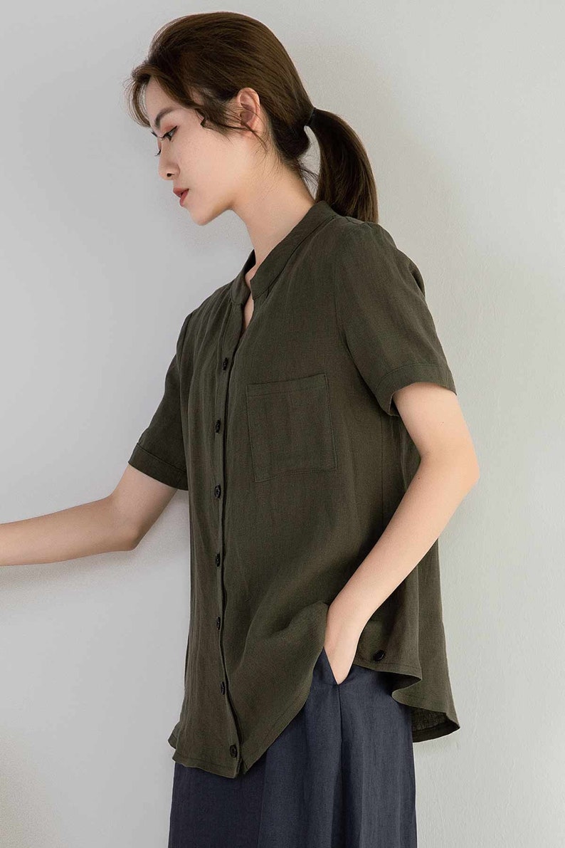 Linen Shirt Linen Button Down Shirt Linen Shirt Women Etsy
