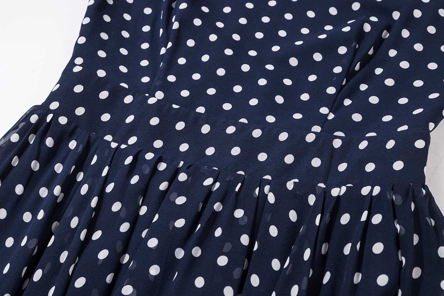 Blue and White Polka Dot chiffon Maxi Dress Fit and Flare Chiffon dress Summer dress Women dress Bohemia dress Party dress 2354