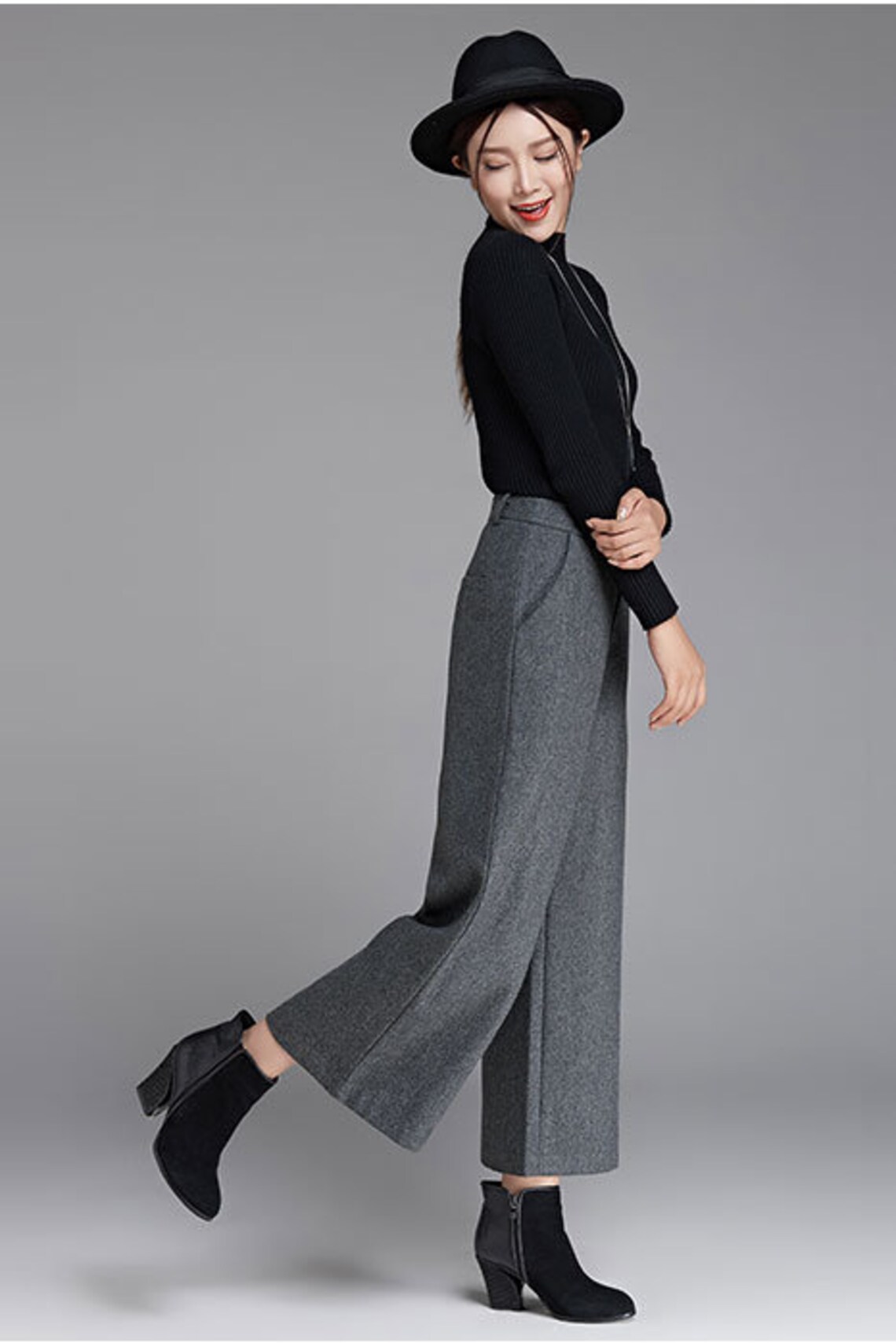 Wool pants for women wide leg pants autumn winter pants Etsy