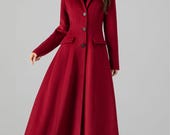 Red Long Winter Wool Trench Coat 4512 Red Long Winter Wool Trench Coat 4512
