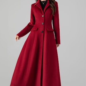 Red Long Winter Wool Trench Coat 4512 Red Long Winter Wool Trench Coat 4512