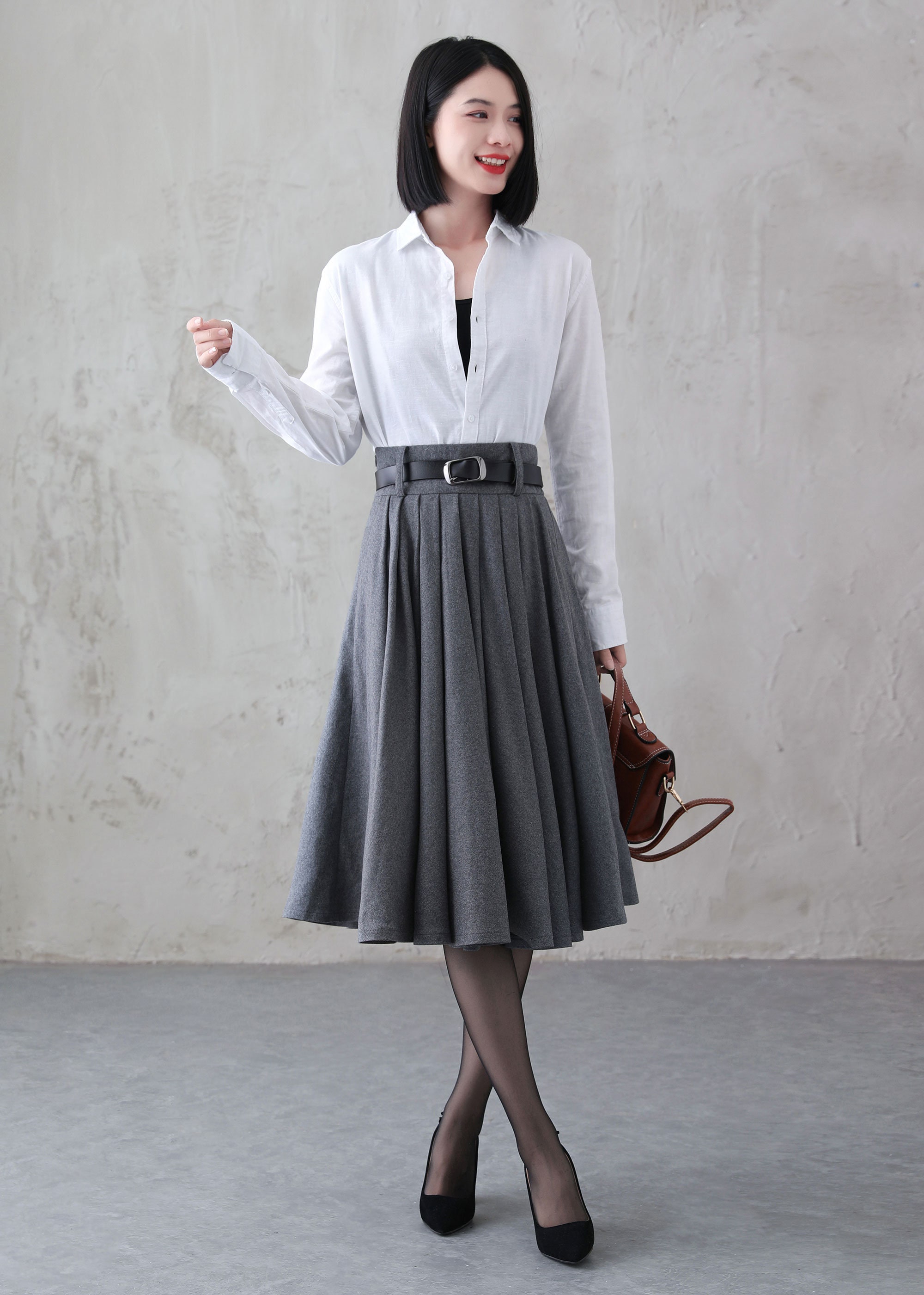 Wool Skirt, Wool Midi Skirt, Grey Wool Skirt, Winter Circle Wool Skirt With Pockets, Full Skater Skirt, Pleated Wool Skirt, Xiaolizi 3840 - Etsy Wool Skirt, Wool Midi Skirt, Grey Wool Skirt, Winter Circle Wool Skirt With Pockets, Full Skater Skirt, Pleated Wool Skirt, Xiaolizi 3840 - Etsy