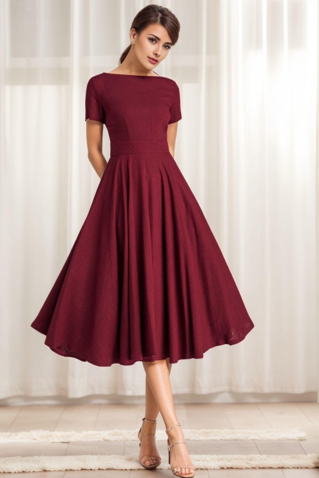 what color shoes can i wear with a burgundy dress ELISABETTA FRANCHI AB82457E2 EA4 MERLOT WOMAN Dress main image 1