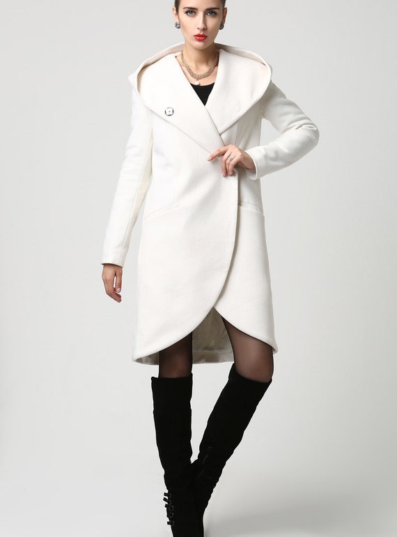 womens white wrap coat