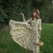 Vintage Inspired Floral Cottagecore dress, Long Linen Dress, Prairie Dress, Summer Autumn Women Dress, Xiaolizi, Vacation Dress 3053#