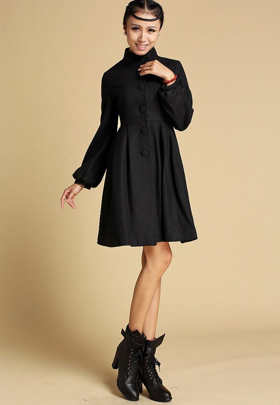 Items similar to Black wool coat winter jacket wool coat (354) on Etsy