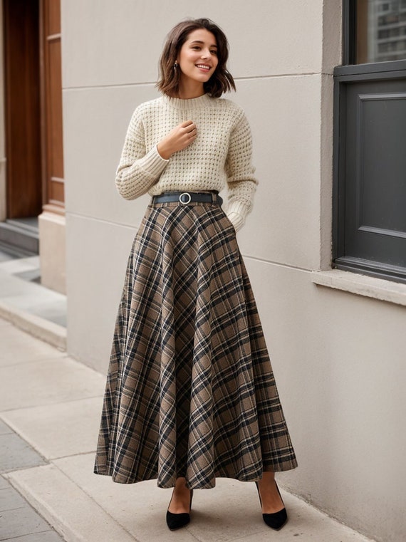Retro Plaid Winter Autumn Skirt Women 4622 Retro Plaid Winter Autumn Skirt Women 4622