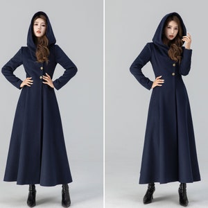 Princess Wool Coat, Button Coat, Fit and Flare Coat, Elegant Coat