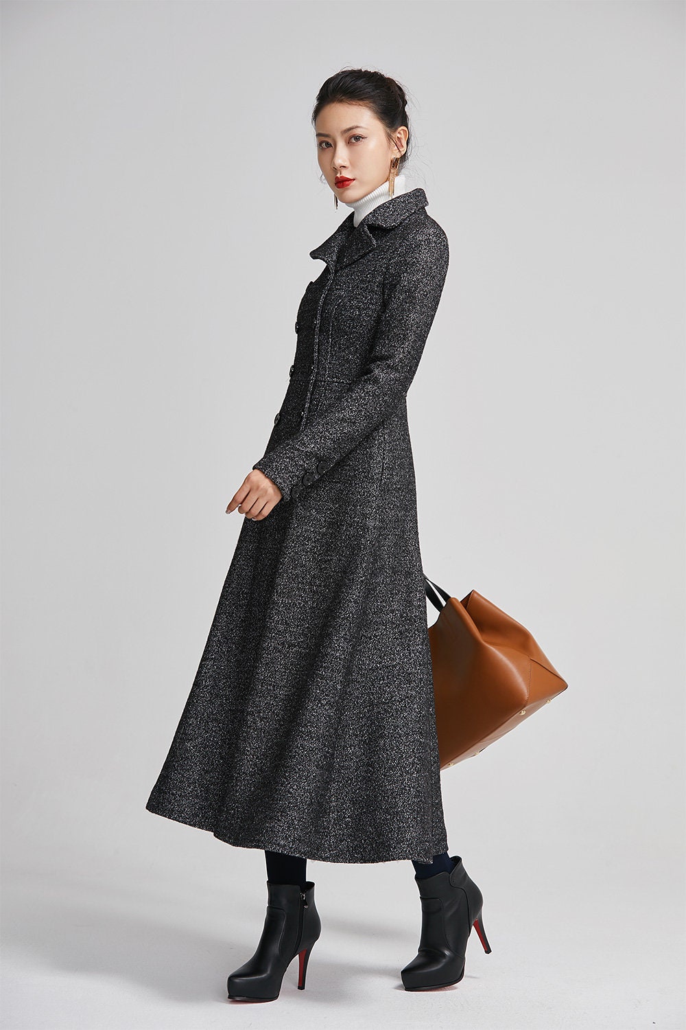 Wool Coat Women Long Wool Coat Black Coat Women Winter Coat Etsy Canada