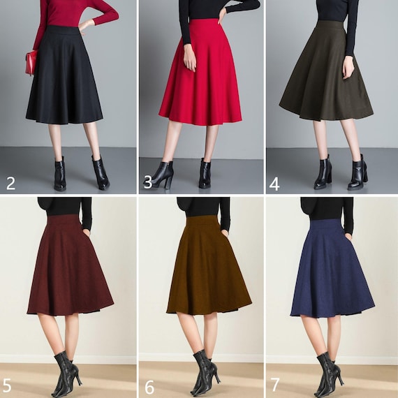 Short A Line Wool skirt in gray 2435 Short A Line Wool skirt in gray 2435