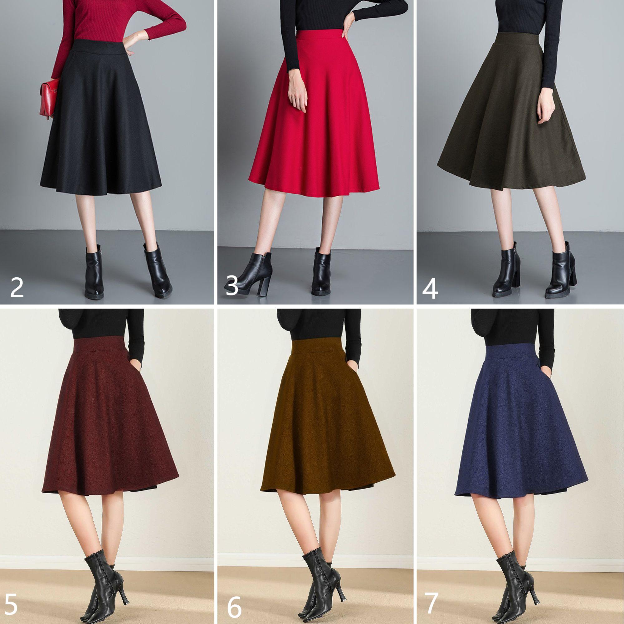 【INCHANT ME】Shear Wool H-line Long Skirt Selvage Slit H-Line Long Skirt (2C) - INCHANT ME