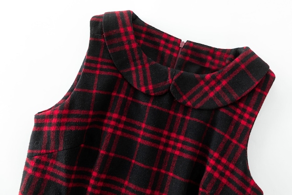 Sleeveless plaid winter wool dress 5478 Sleeveless plaid winter wool dress 5478